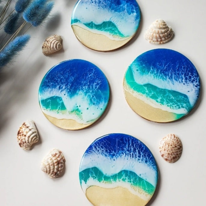 Make Your Own Beach-Inspired Resin Coasters Kit