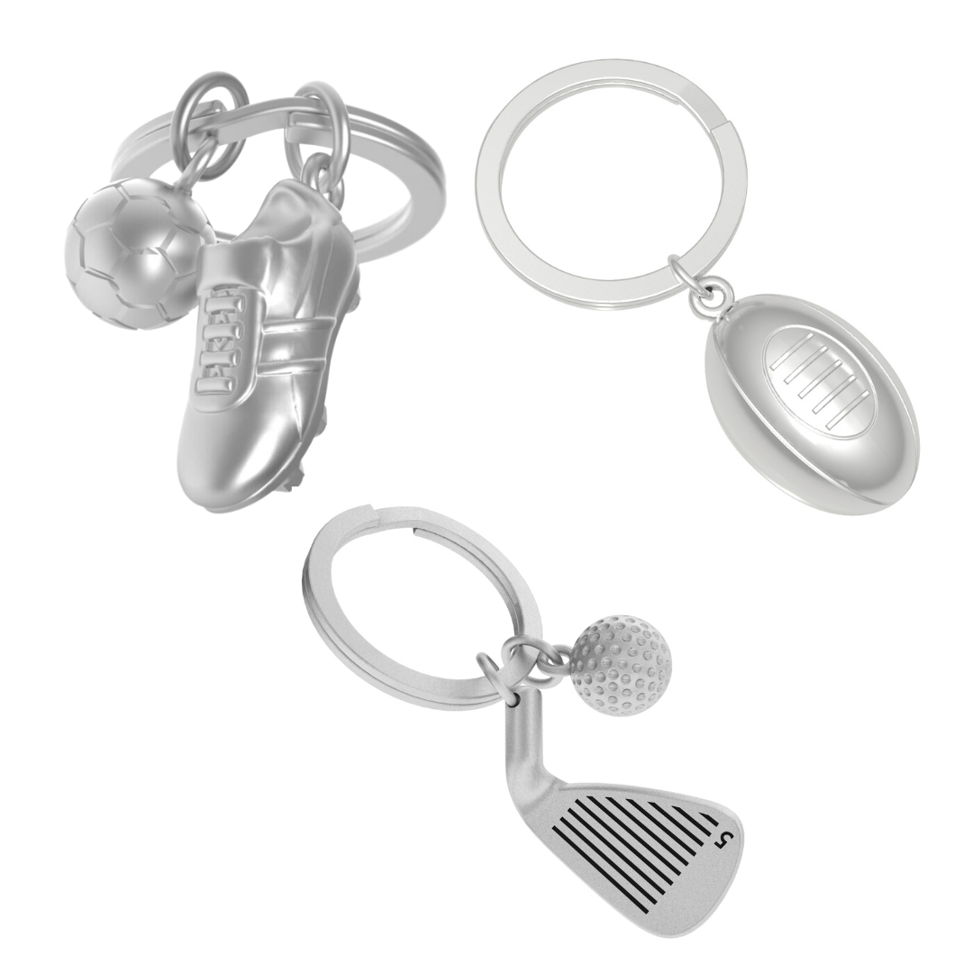 Sports Fans' Premium Keyrings (Golf / Soccer / Rugby styles)