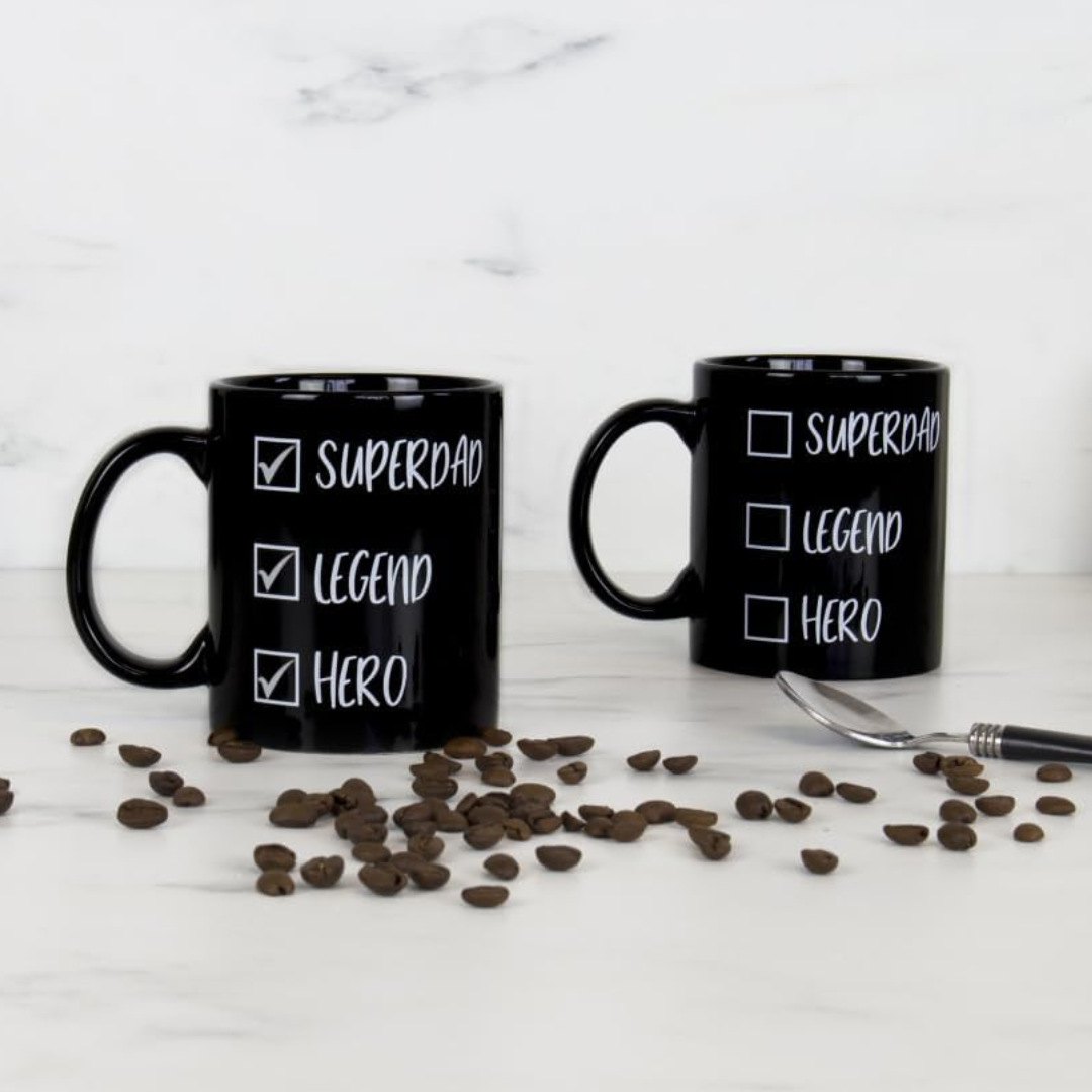 Superdad Checklist Heat-Reveal Mug