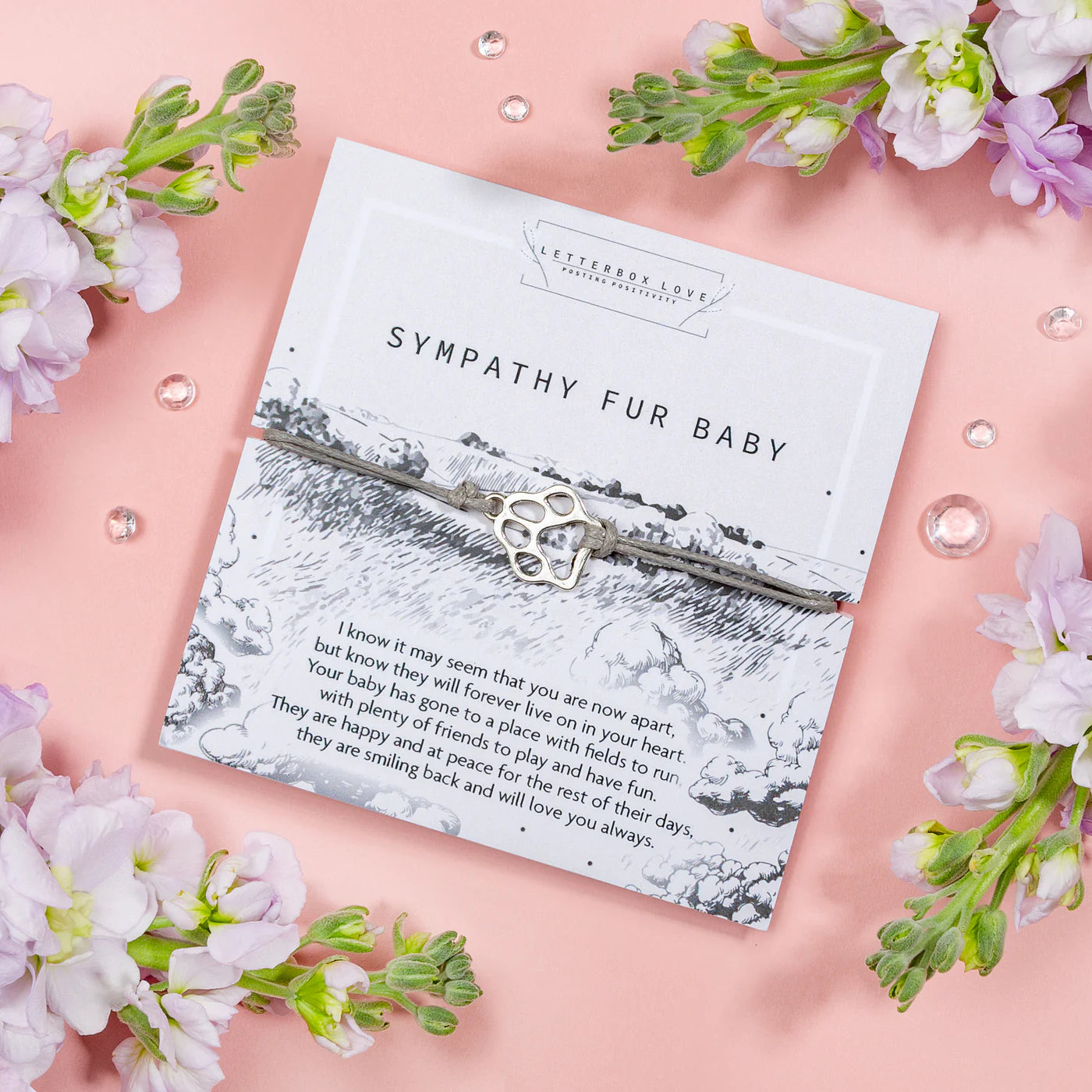 Sympathy Fur Baby Keepsake Bracelet and Card Set