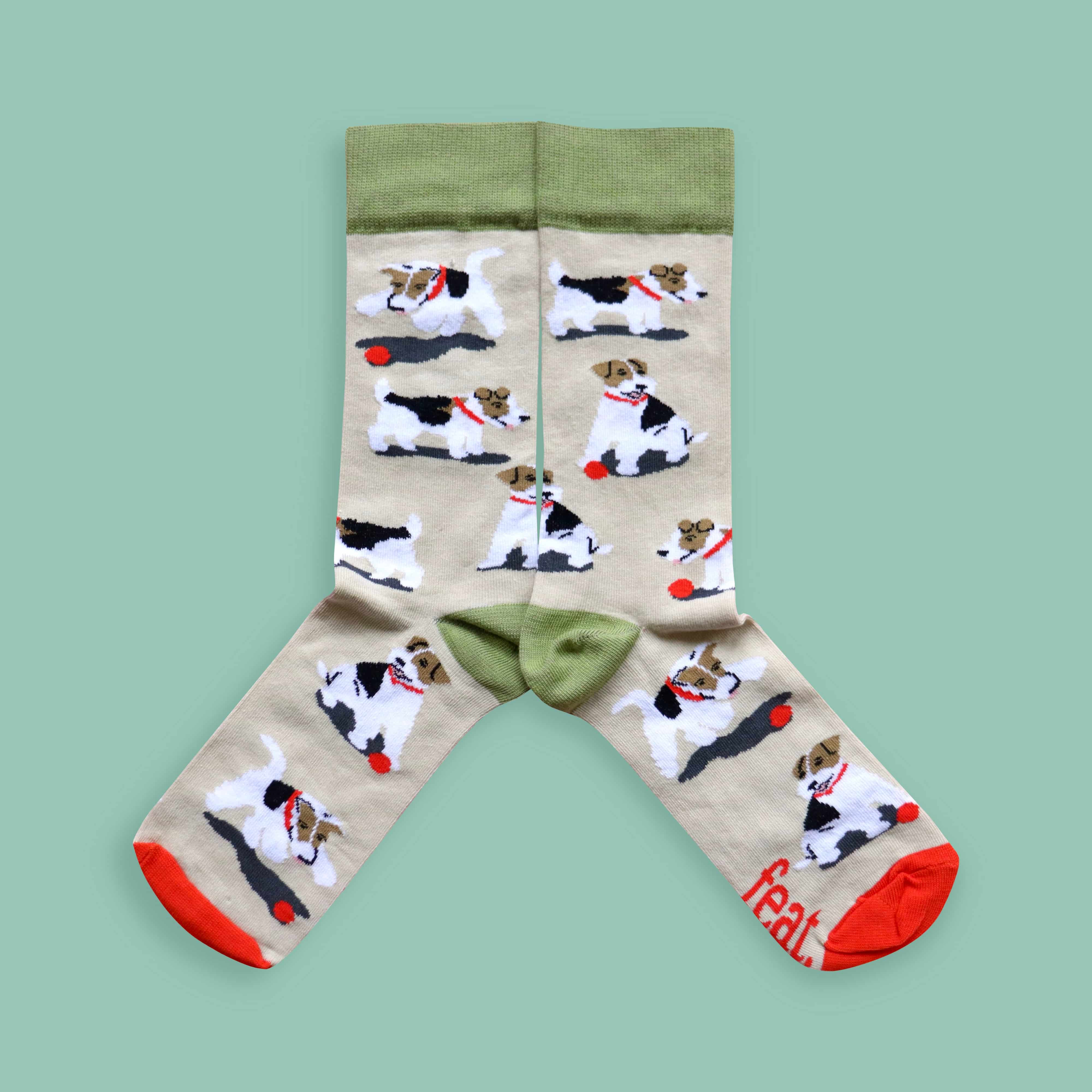 "Teddie" Wire-Haired Terrier Socks (His & Hers Sizes)