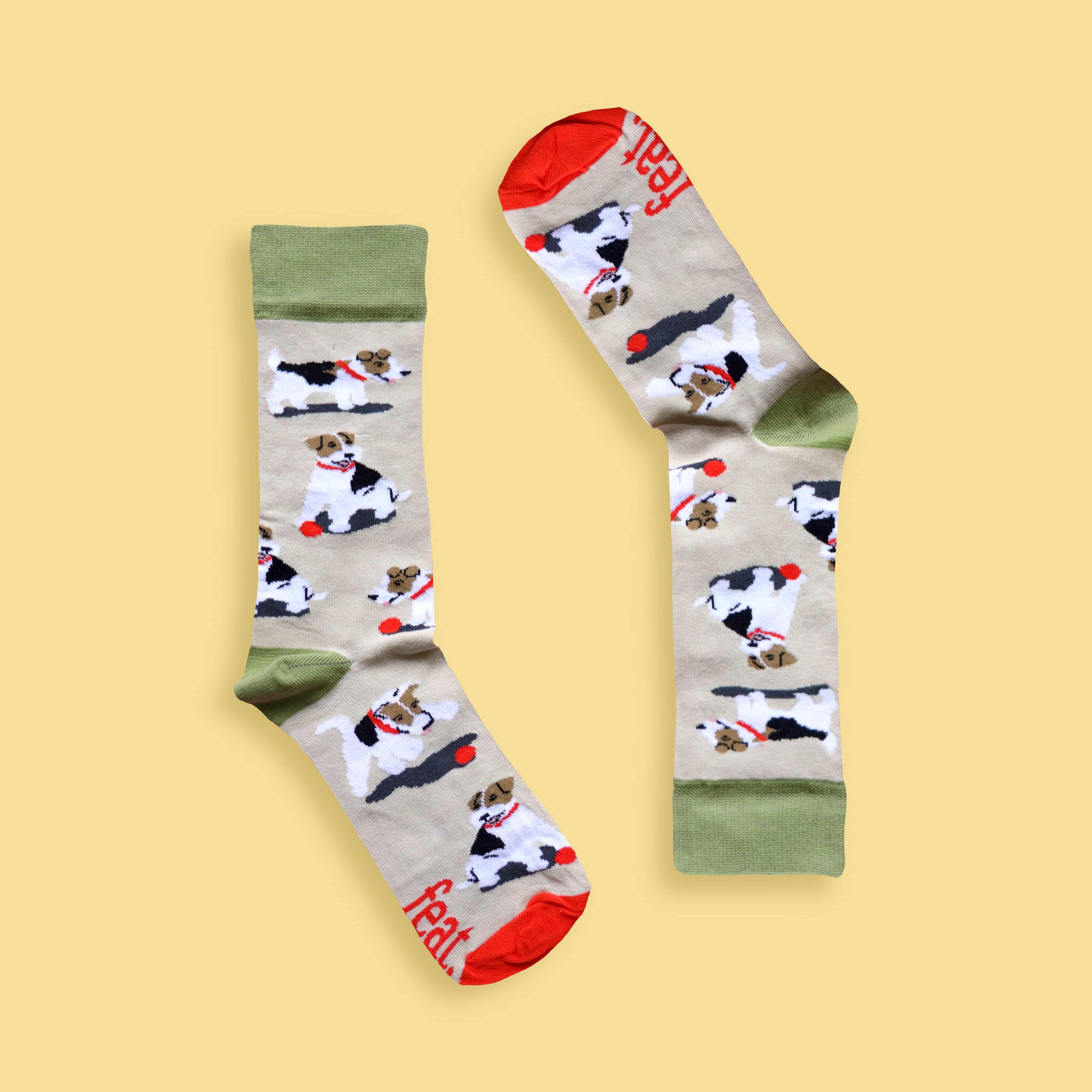 "Teddie" Wire-Haired Terrier Socks (His & Hers Sizes)