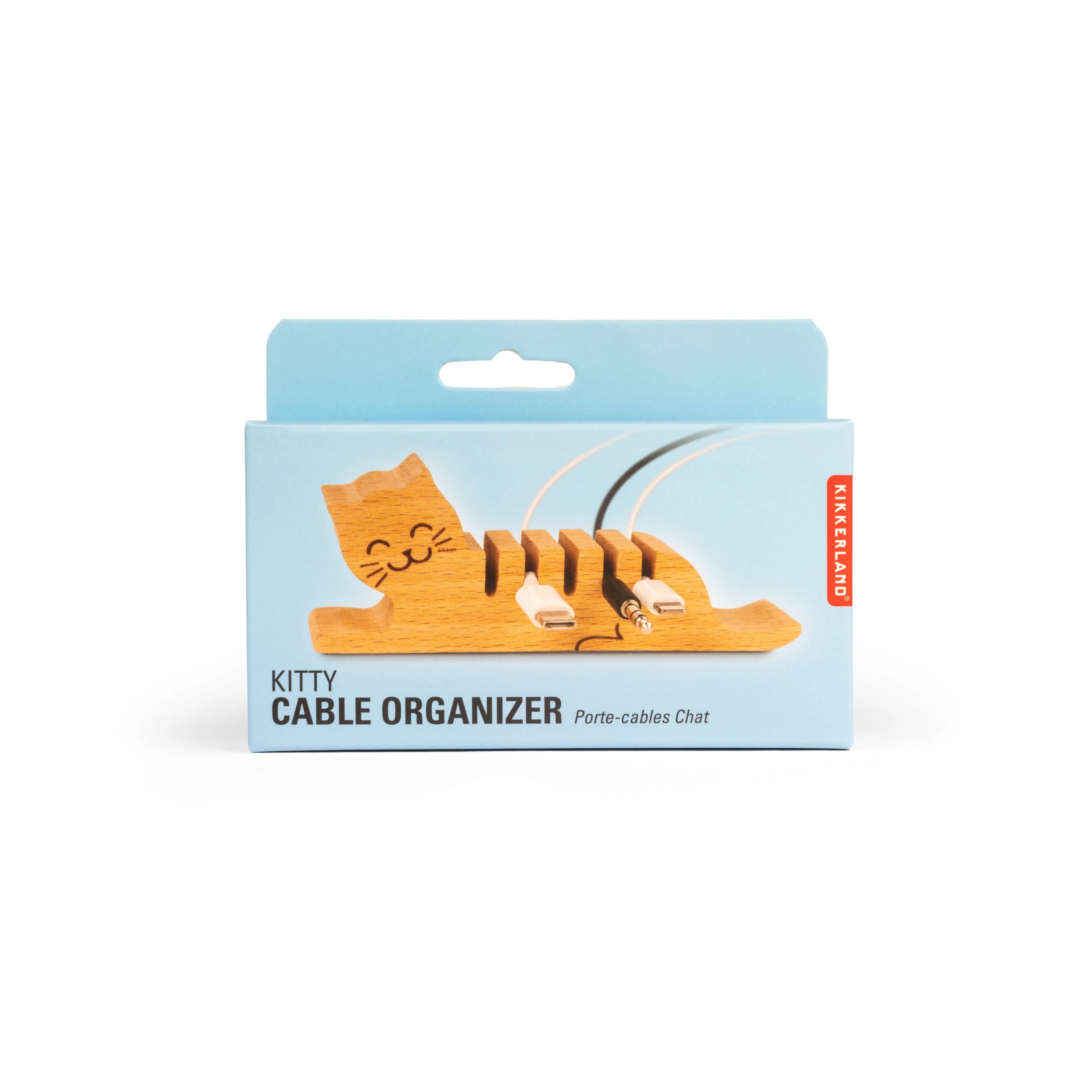 Cat Beechwood Cable Organiser