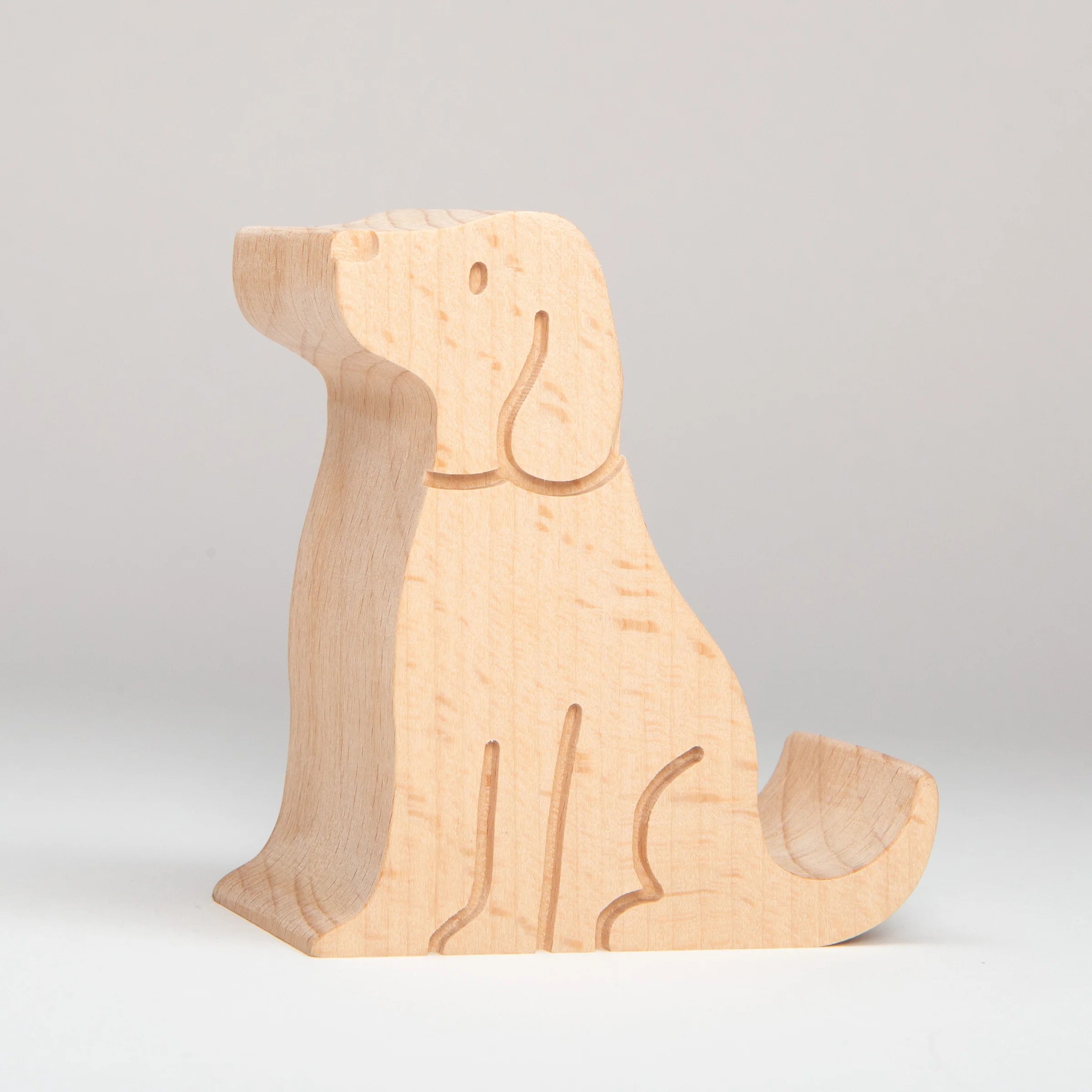 Dog Beechwood Phone Stand