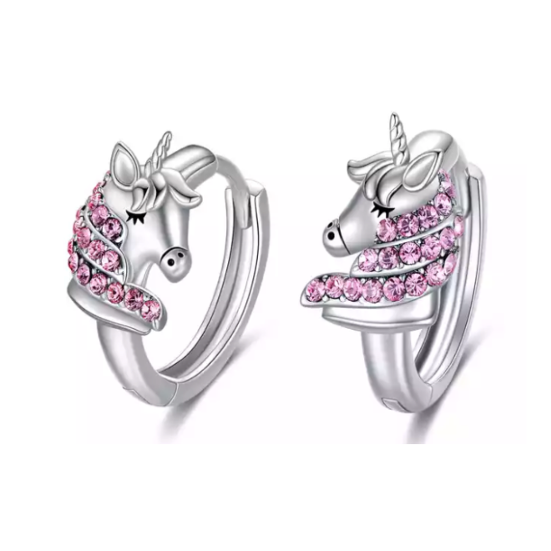 Sterling Silver Kids' Unicorn Hoops