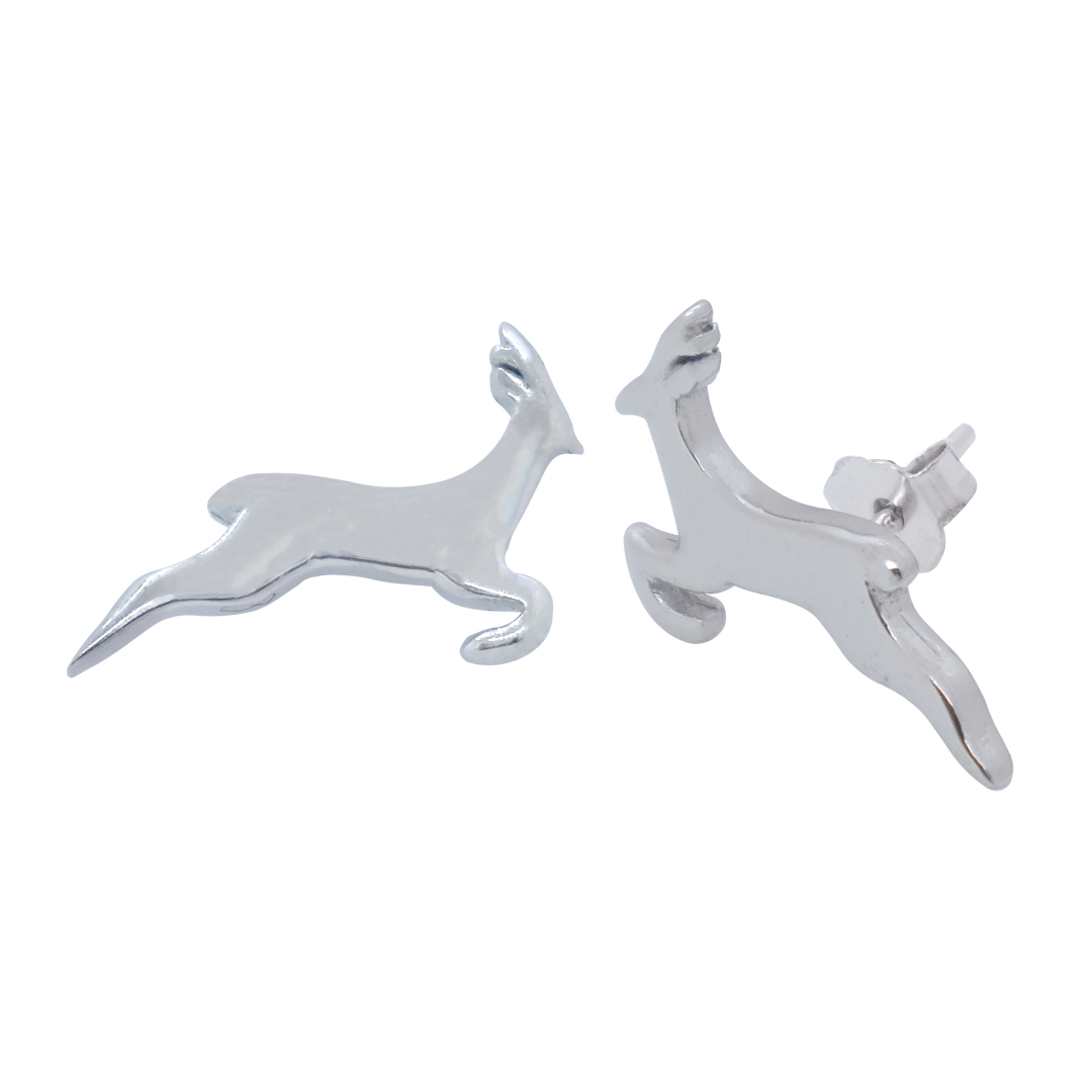 Sterling Silver Springbok Stud Earrings