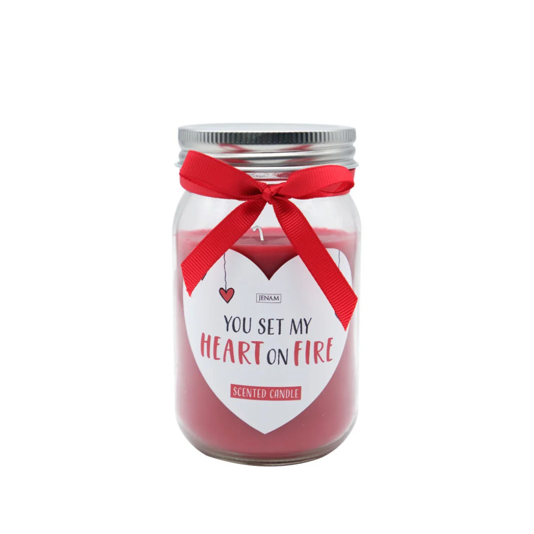 "You Set My Heart on Fire" Scented Candle in a Jar