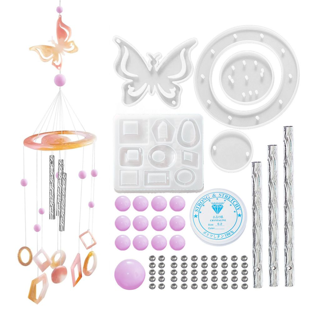 Silicone Mould Starter Kit for DIY Epoxy Resin Wind Chimes (Butterfly or Fairy)