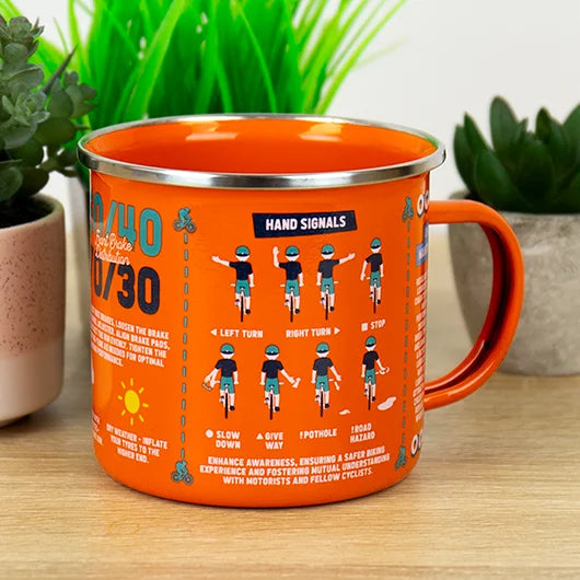 Cycling Guide Enamel Mug with Carabiner