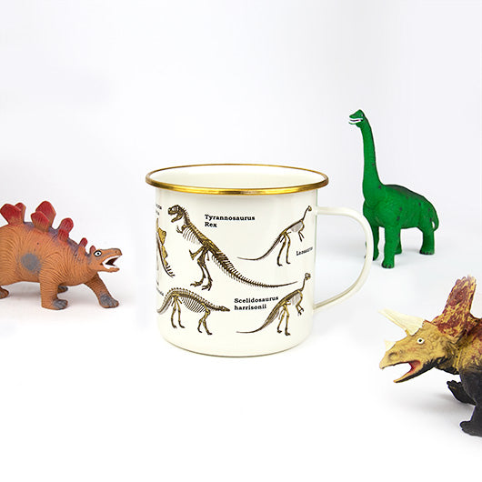 Enamel Mug with Dinosaur Design