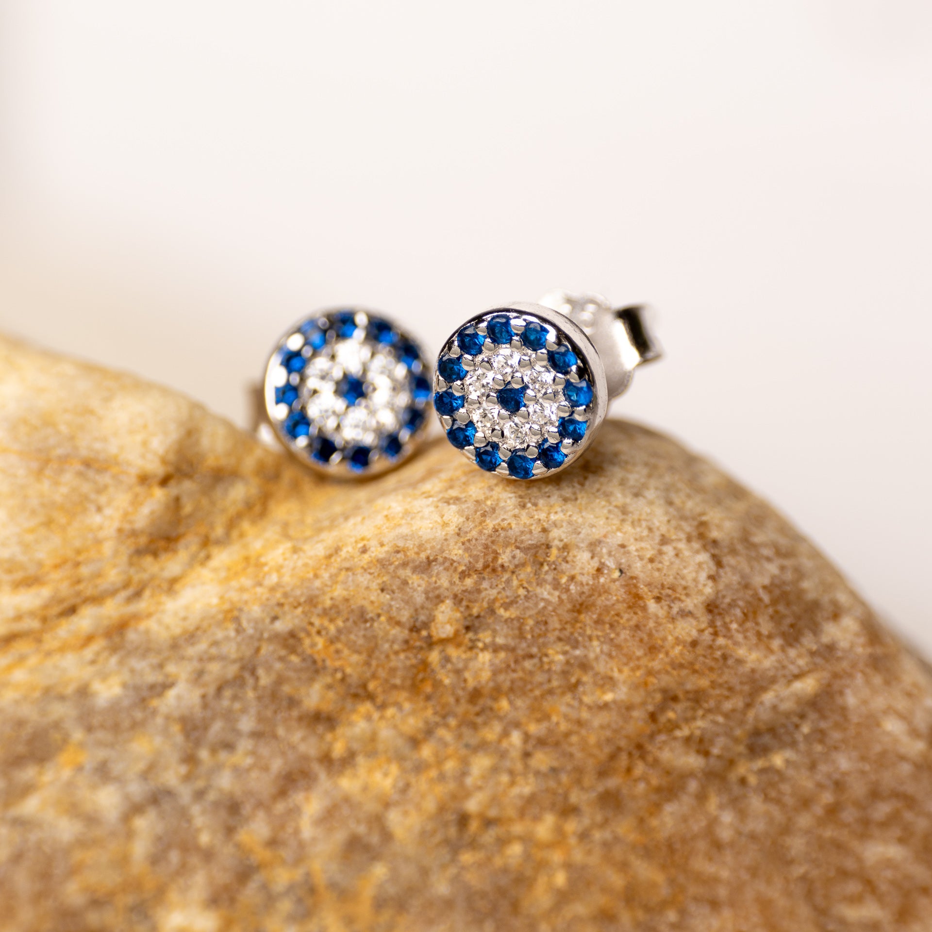 Sterling Silver Evil Eye Mini Stud Earrings