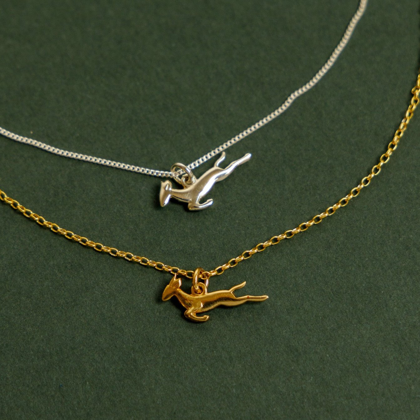 "I Love South Africa" Dainty Springbok Necklace (Sterling Silver or Gold-Plated)