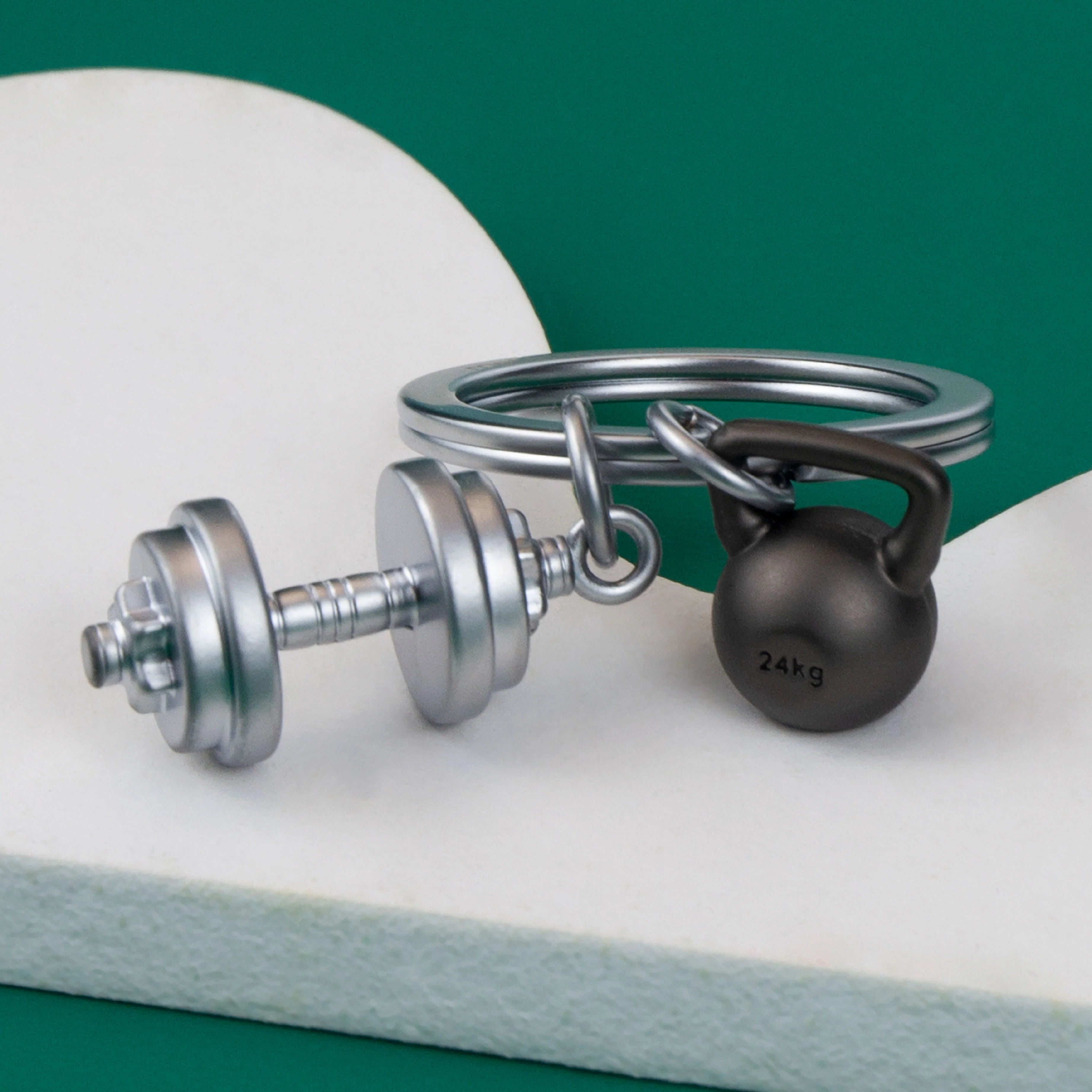 Dumbbells Premium Keyring