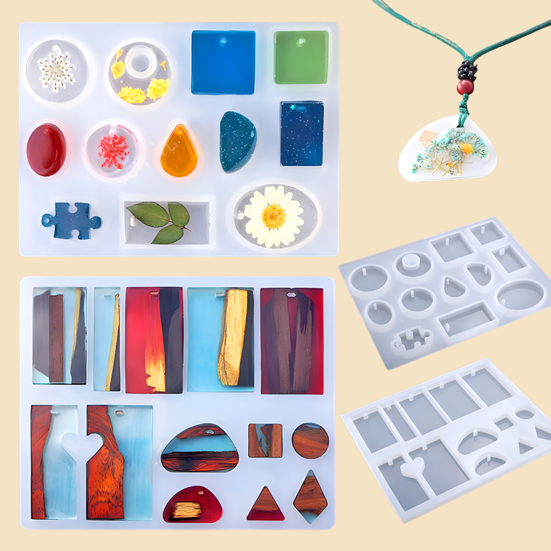 Silicone Moulds for DIY Resin Jewellery Making (94 piece starter kit)