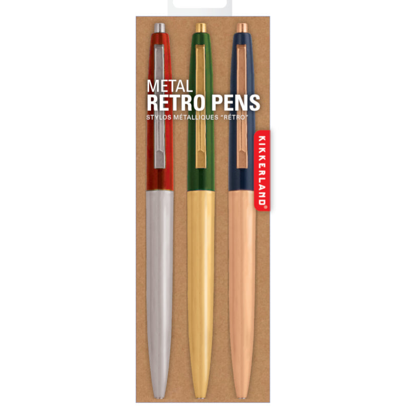 Retro Metal Pens (Set of Three)