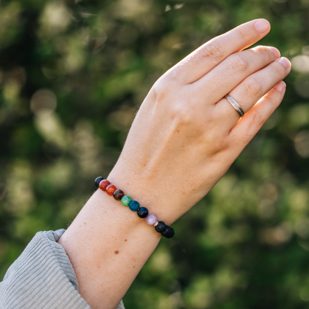 Lava Stone Chakra Bracelets