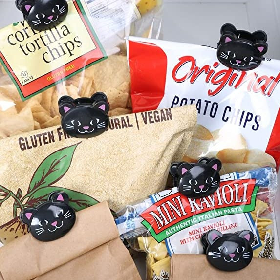 Black Cat Bag Clips (Set of 6)