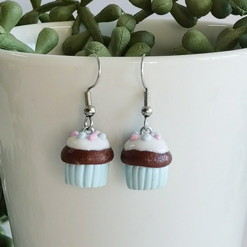 Cupcake Dangle Earrings (assorted colours)