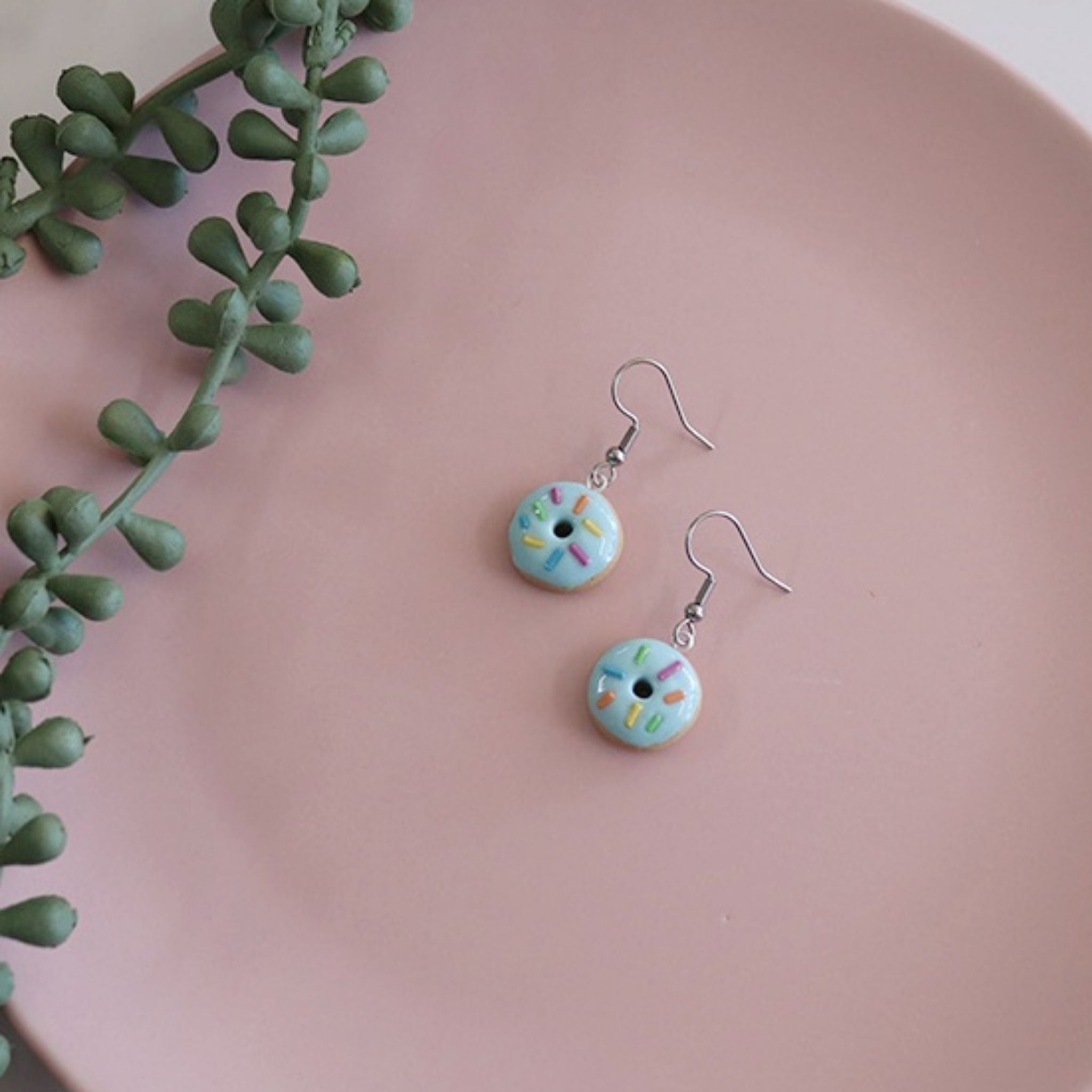 Doughnut Dangle Earrings (assorted colours)