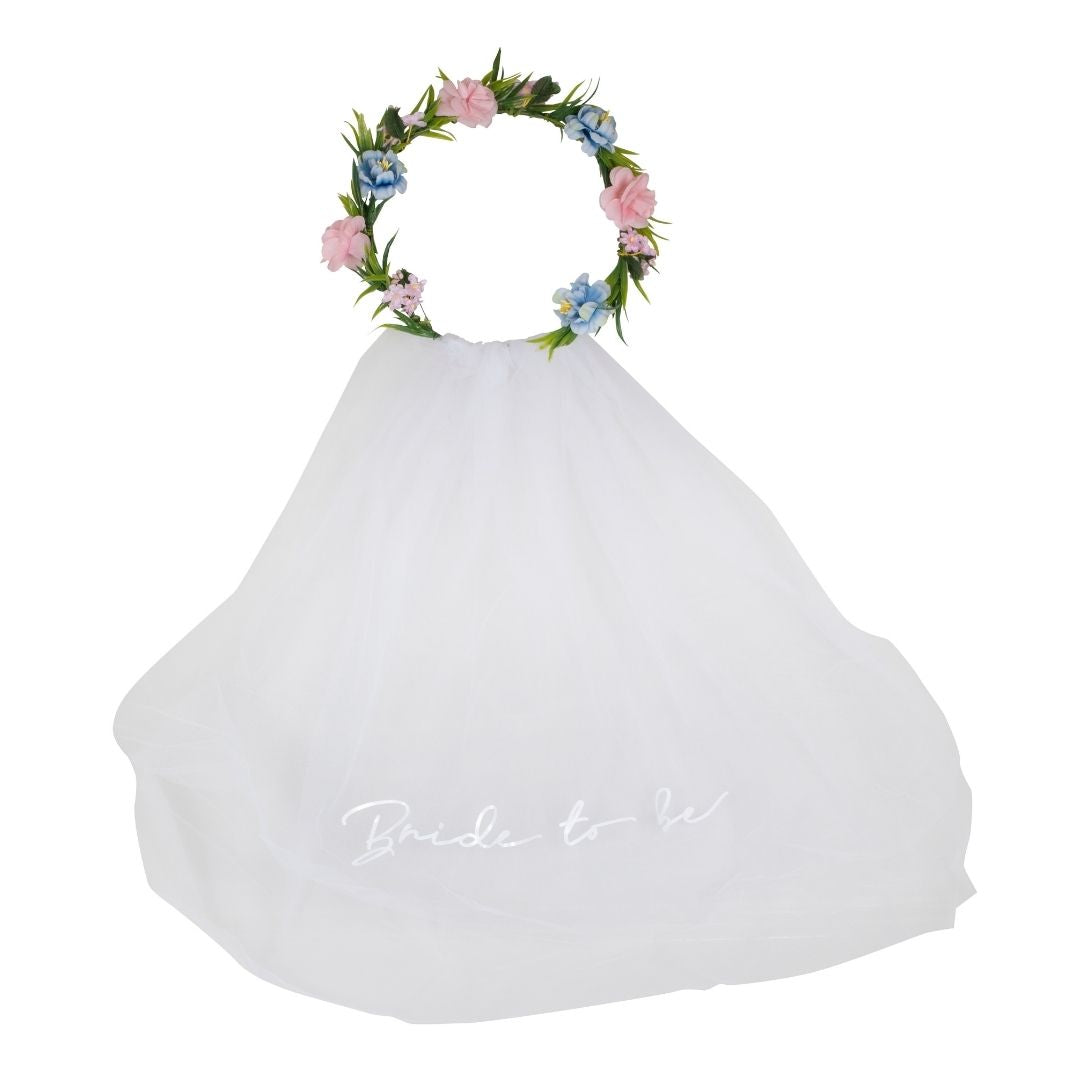 Boho Bride – Floral Crown with Veil