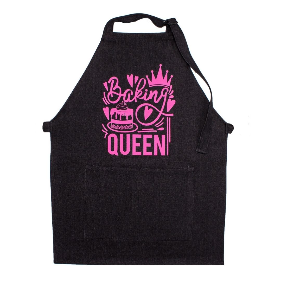 Apron with "Baking Queen" in pink