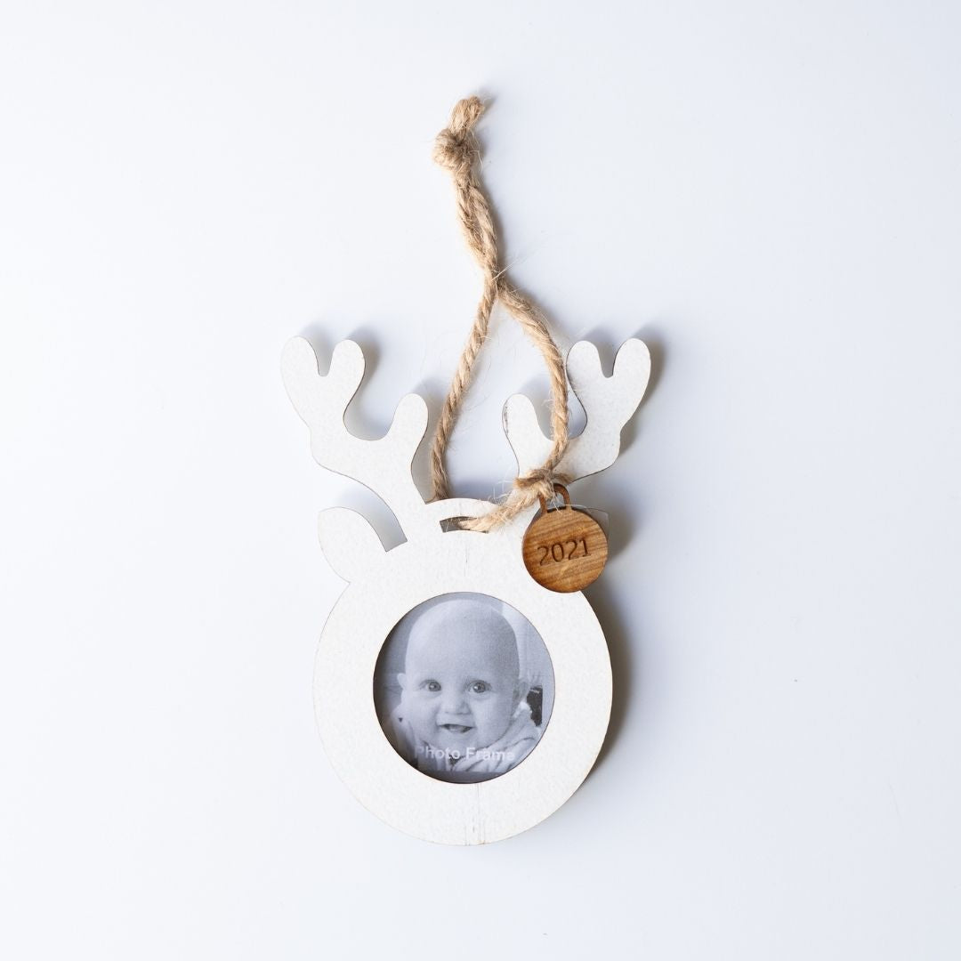 Reindeer Photo Frame Christmas Tree Ornament
