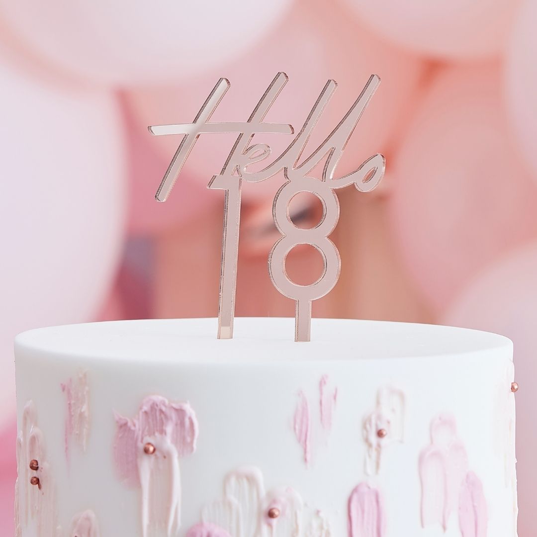 "Hello 18" Cake Topper