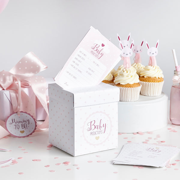 Baby Shower Game: Prediction Cards & Postbox (Pink or Blue)