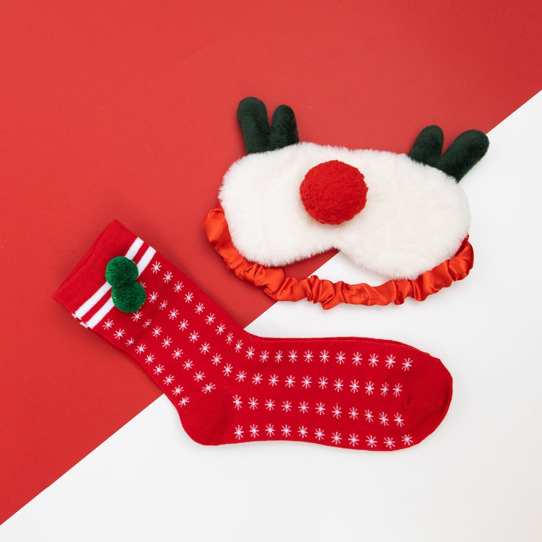 Christmas Eye Mask and Socks Gift Set