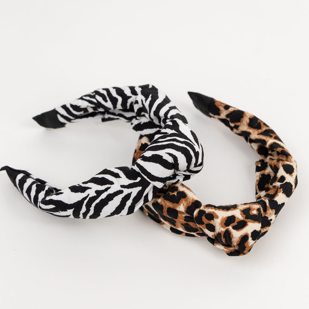 Animal Print Top-Knot Alice Bands