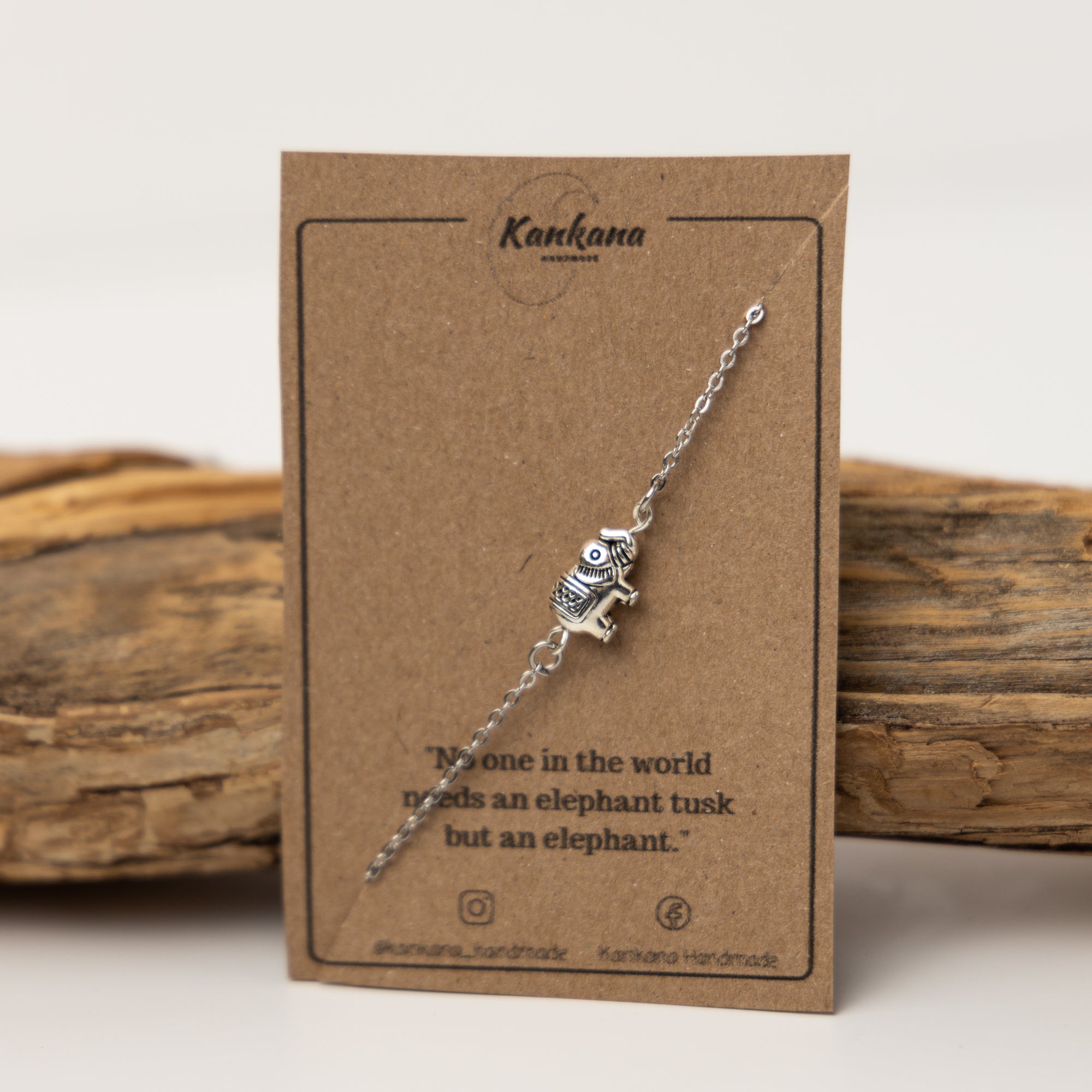Elephant Silver Chain Bracelet