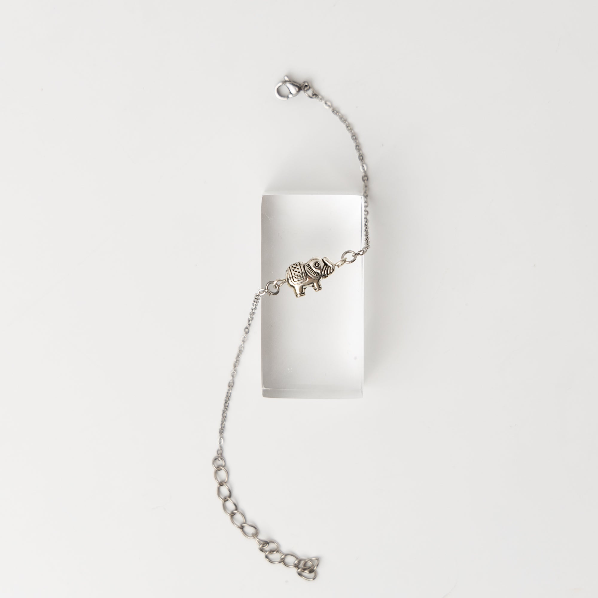 Elephant Silver Chain Bracelet