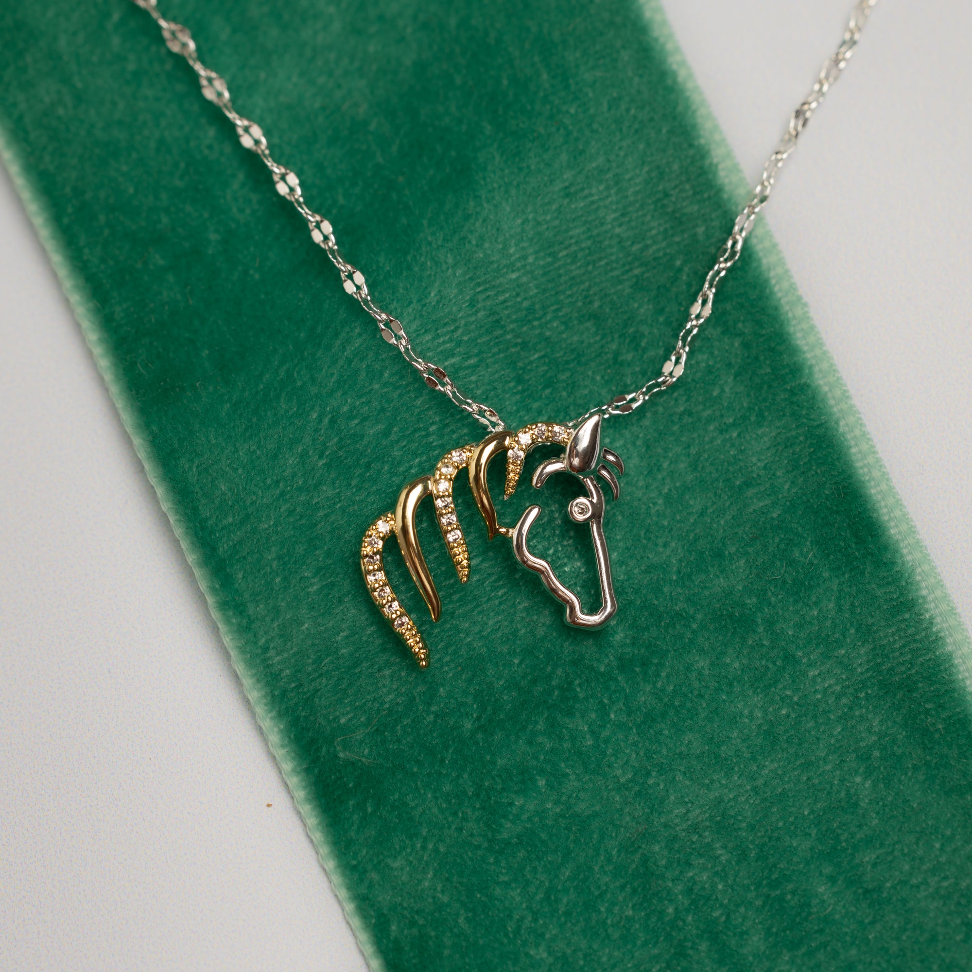 Silver & Gold Horse Head Necklace