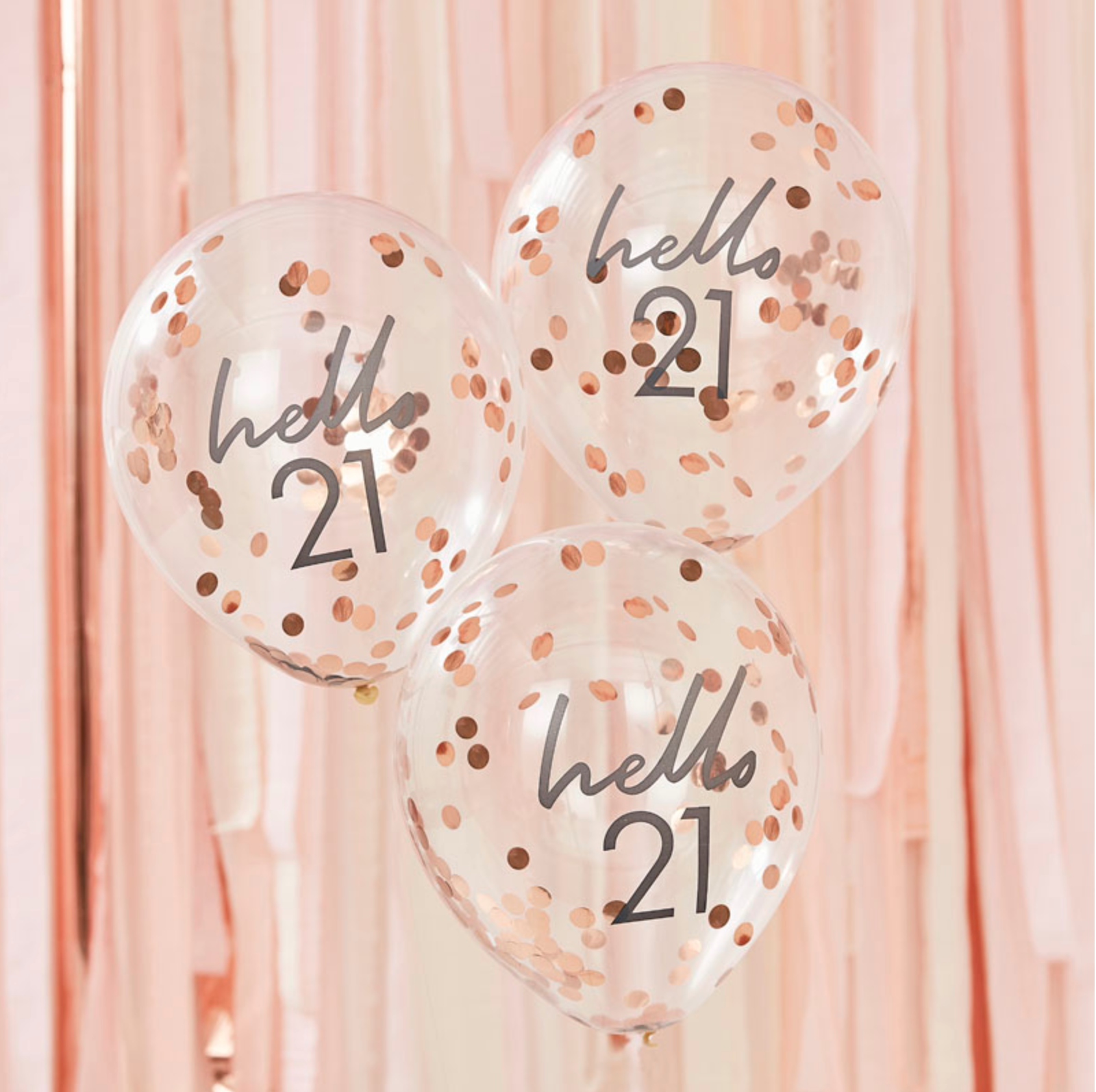 "Hello 21" Confetti Balloons