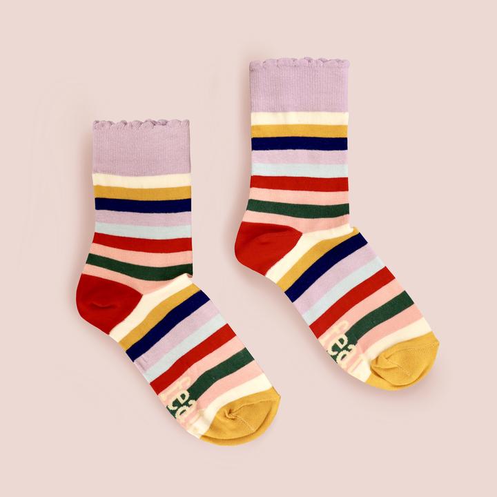 Ladies’ Striped Frill Socks