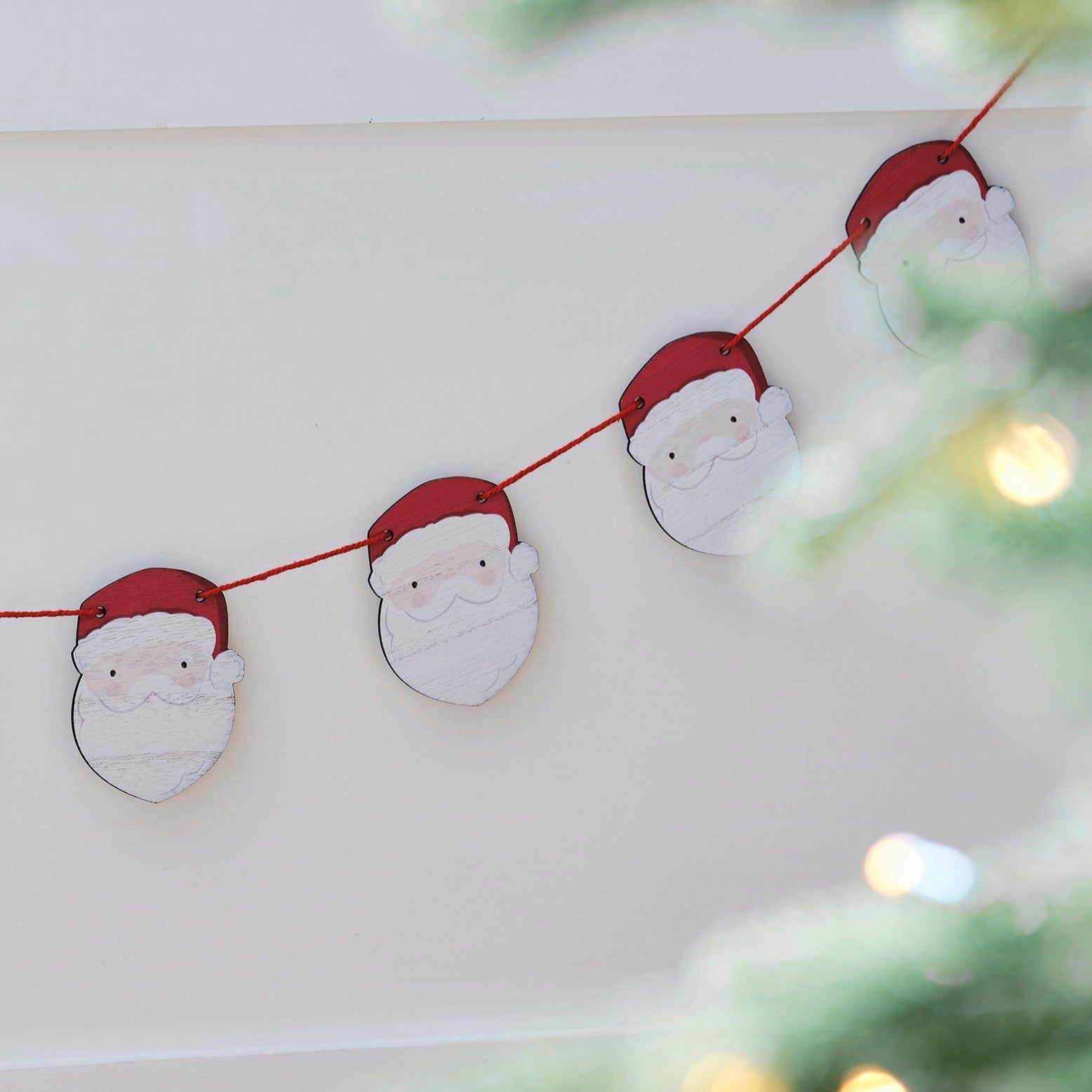 Merry Little Christmas – Wooden Santa Christmas Bunting
