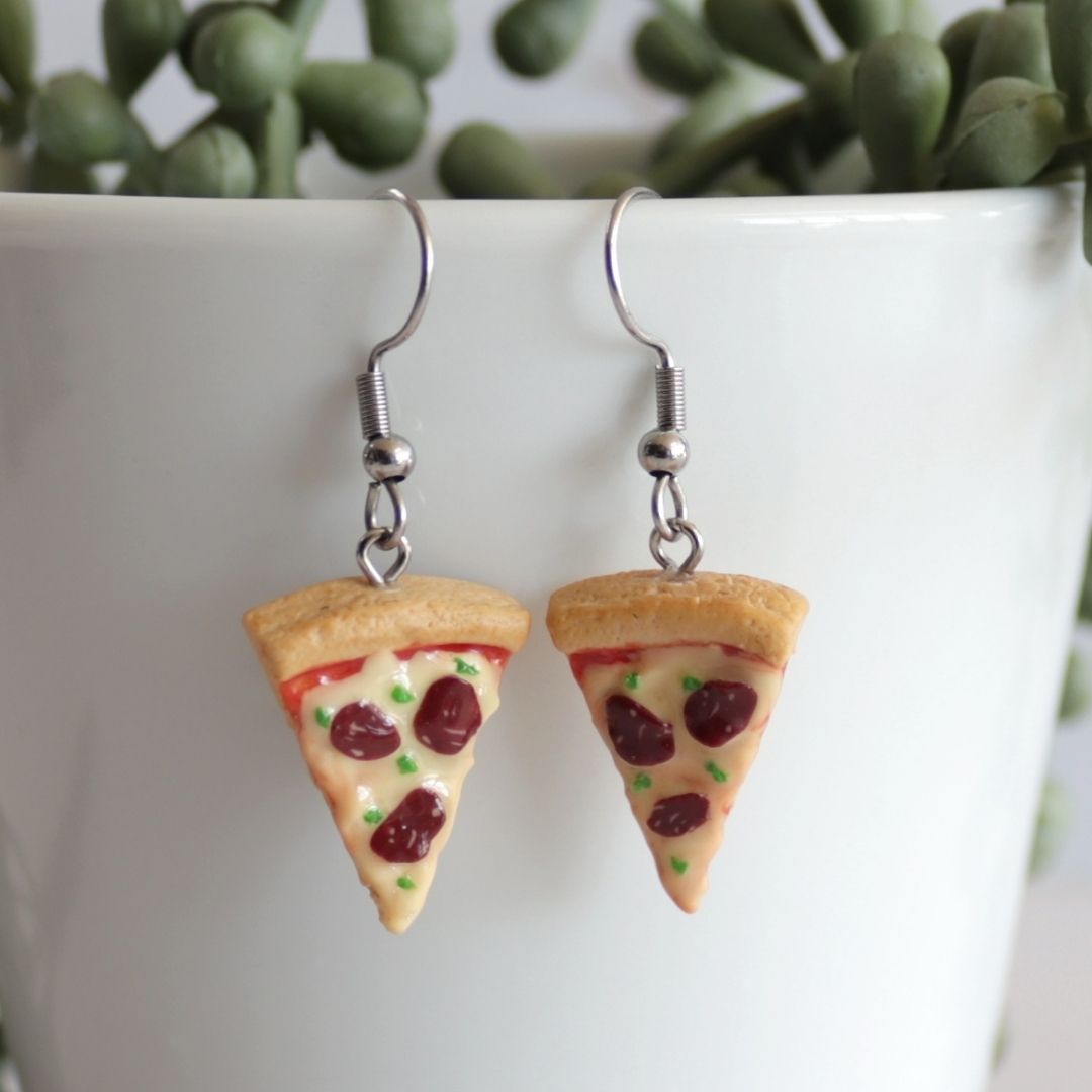 Pizza Slice Dangle Earrings